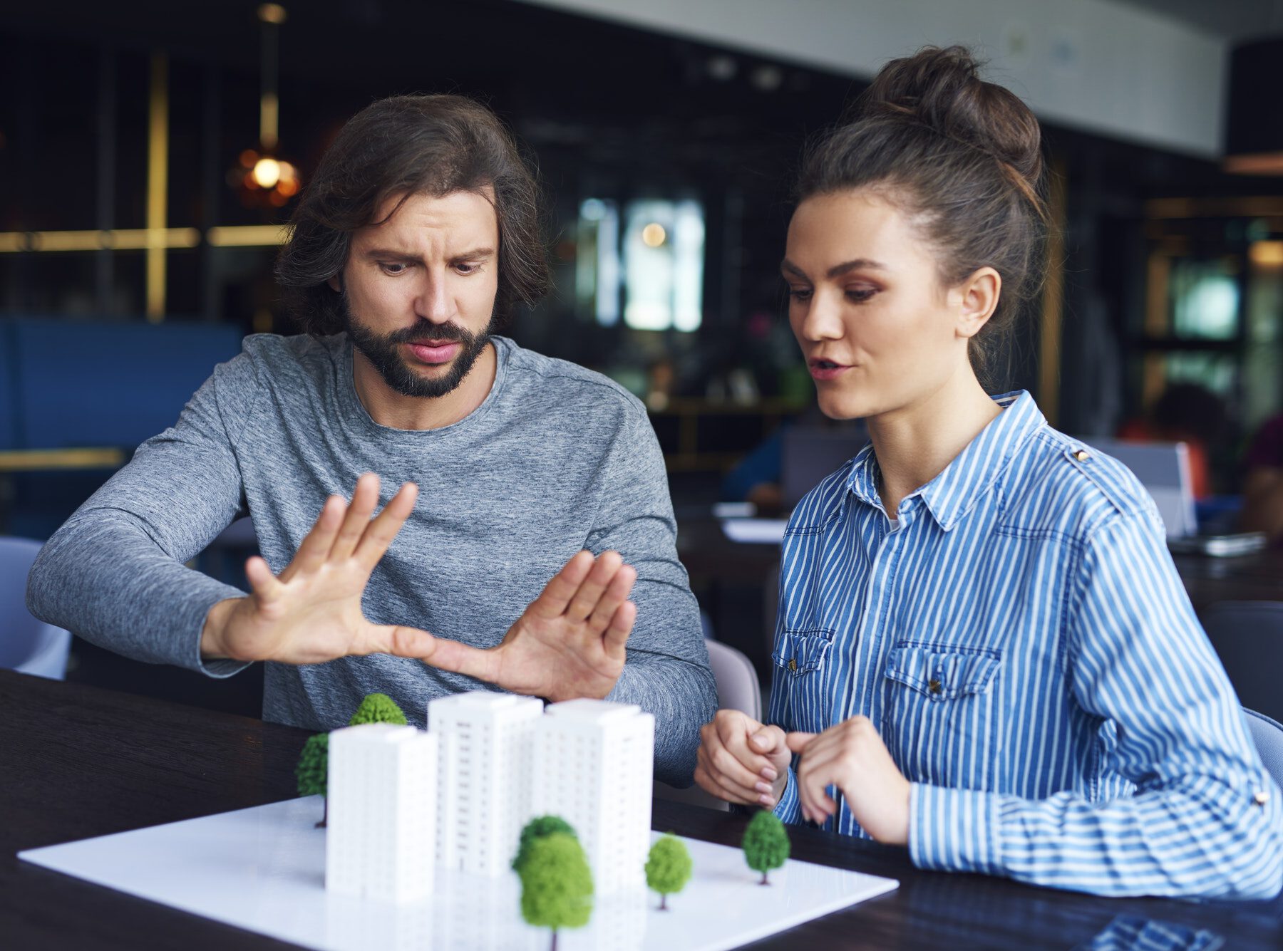 Businessman explaining concept in details