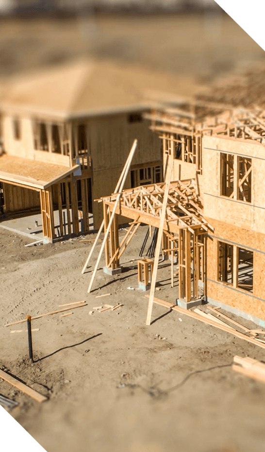 Multiple houses under construction